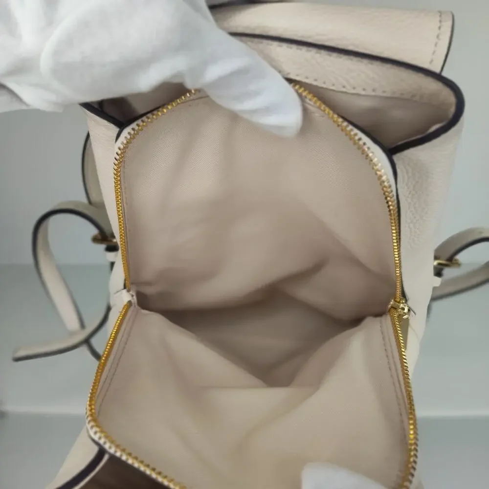 Michael Kors Quinn Leather Flap Backpack - Light Cream/Ivory - NWT